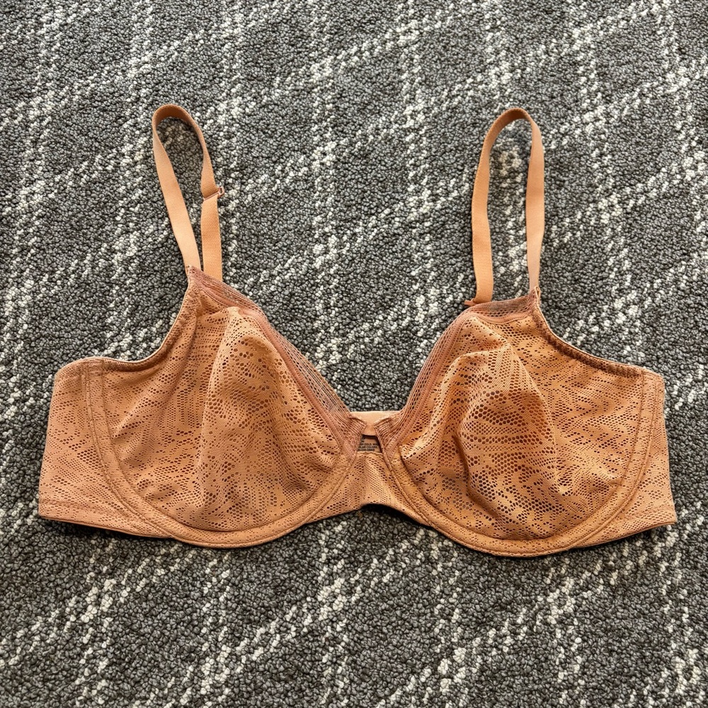 Soma Unlined Perfect Coverage Bra with Stretch Lace
 36D tan